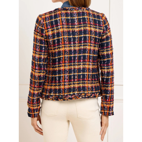Talbots Tweed Jacket Sunflower Plaid Pockets Women's Size 14P 14 Petite Office - Picture 7 of 9